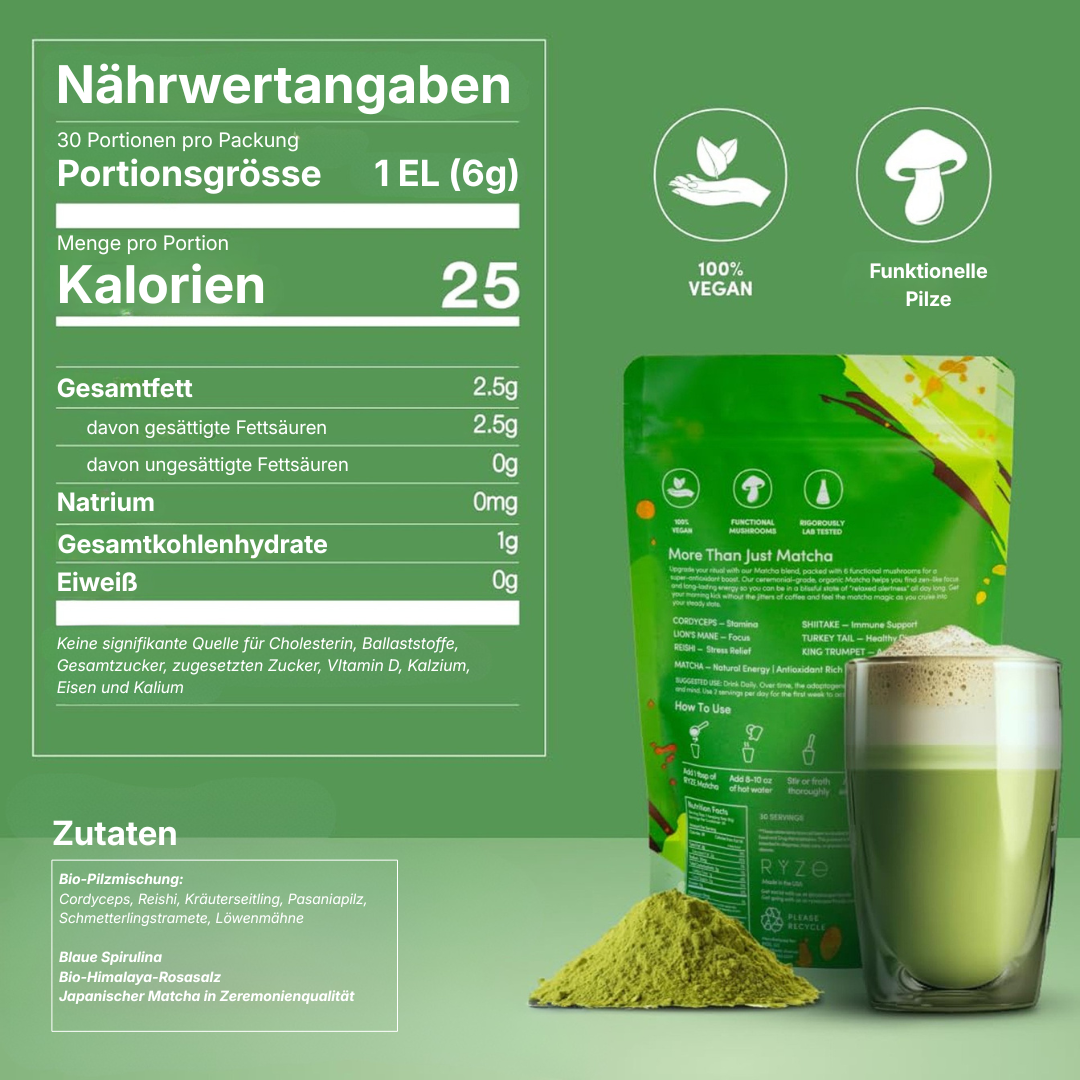 SUPERMATCHA™ mit adaptogener Superpilz-Mischung