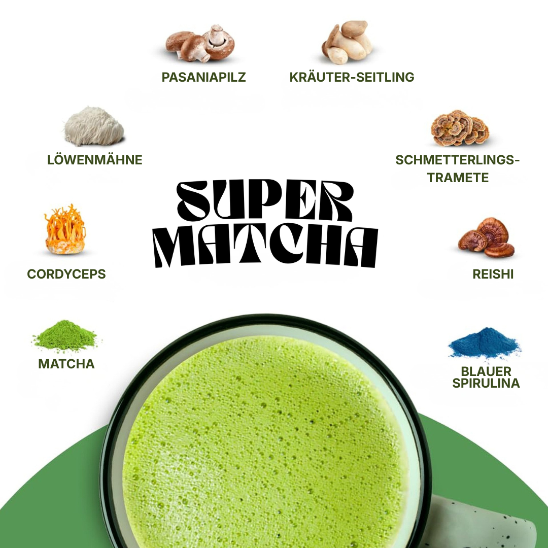 SUPERMATCHA™ mit adaptogener Superpilz-Mischung
